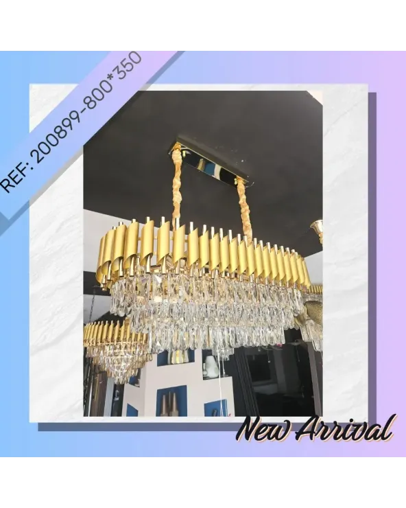 lustre cristal doré 800*350