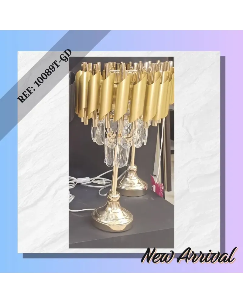 abat jour cristal doré