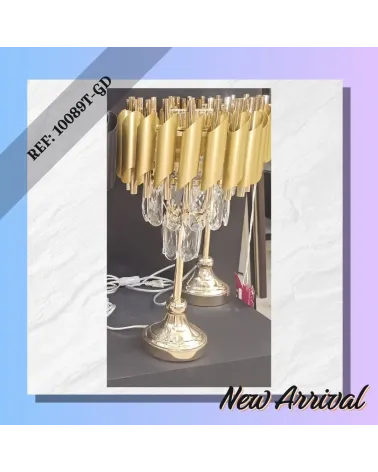 abat jour cristal doré