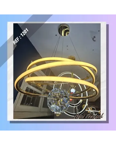 SUSPENSION LED DIA 50CM DORE