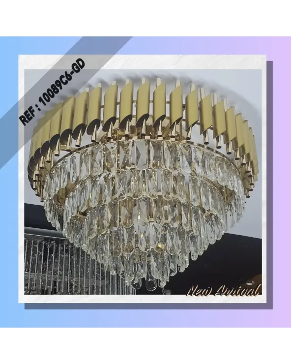 PLAFONNIER CRISTAL GOLD