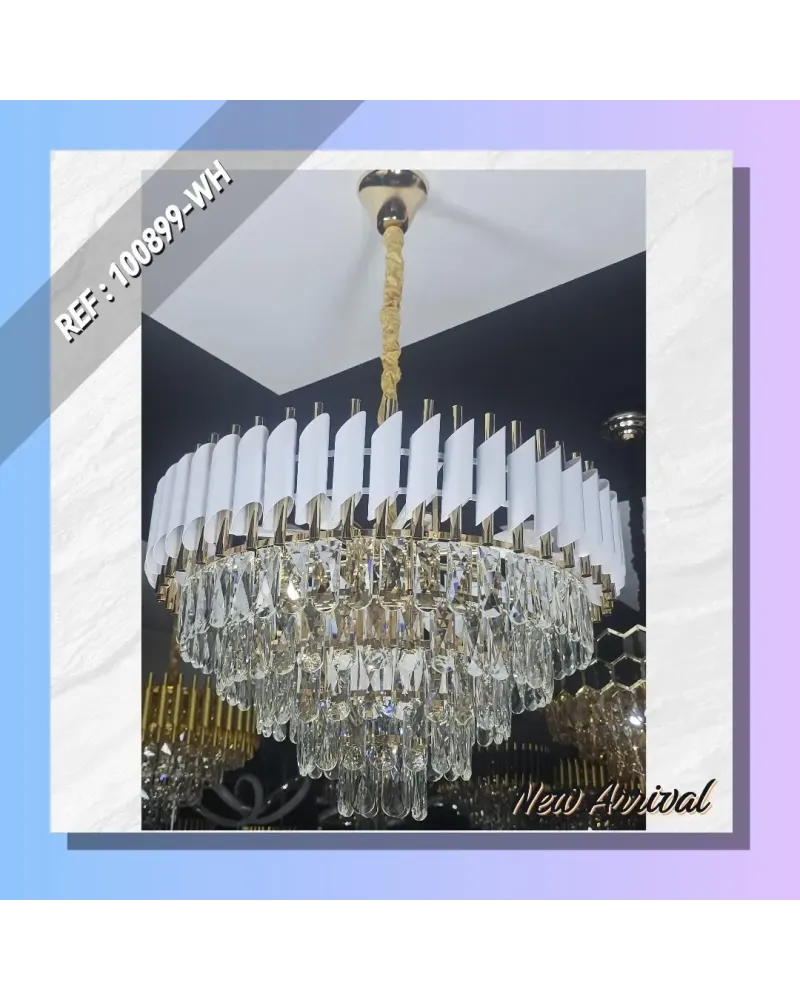 LUSTRE MODERNE CRISTAL BLANCHE
