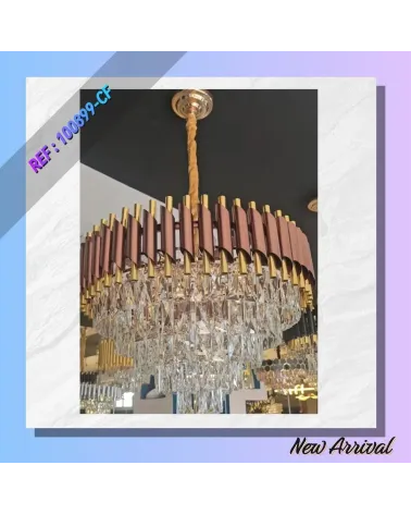 LUSTRE CRISTAL MODERNE MARRON CAFE