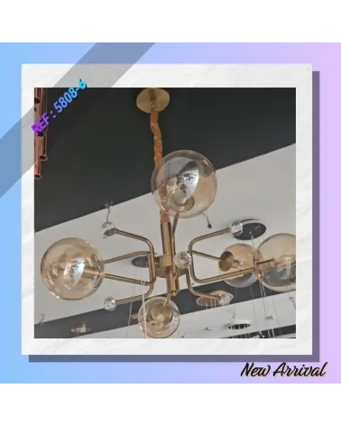 SUSPENSION A 6 BOULES AMBRE