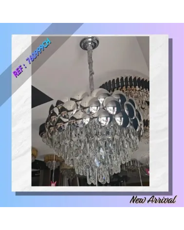 LUSTRE MODERNE CRISTAL CHROME