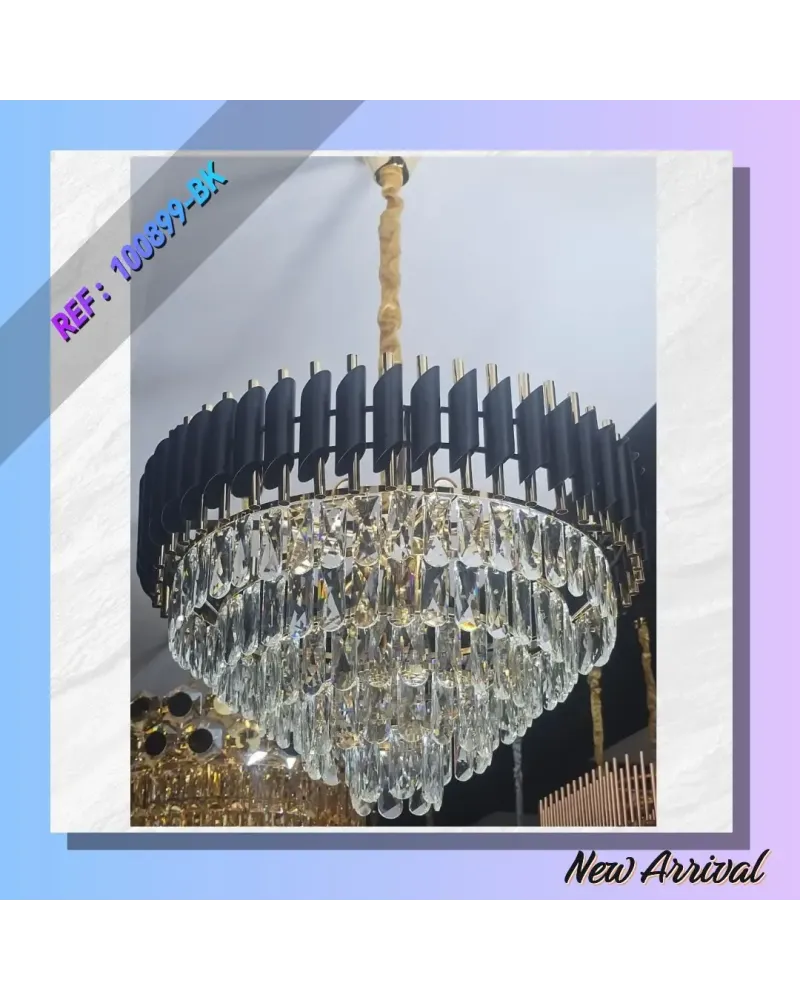 LUSTRE CRISTAL MODERNE BLACK